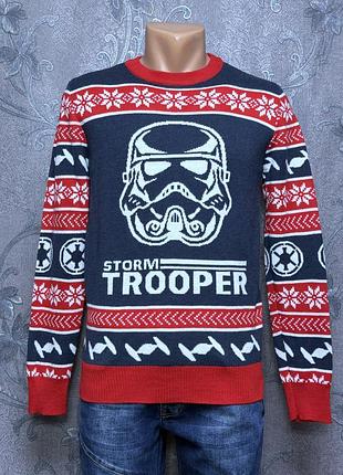 Мужской свитер star wars stormtrooper s 46-48 размер новогодний рождественский джемпер звездные войны штурмовик осень зима мужская одежда для мужчин