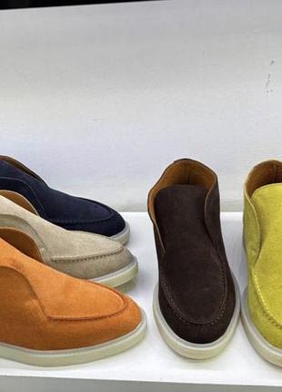 Loro piana лофери/ боти  замшеві шоколадні