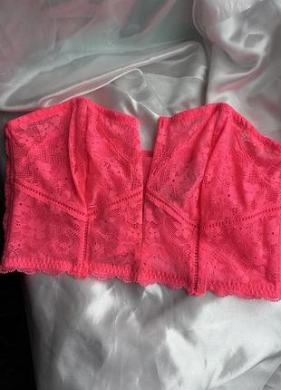 Бюстгальтер корсет victoria’s secret яскраво рожеивй