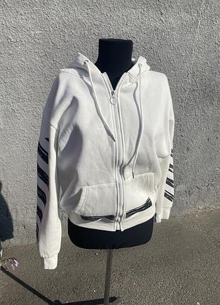 Худі чоловіче off white біле з принтом смужки
