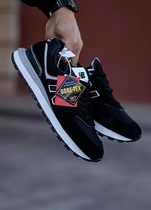 Утепленные зимние мужские кроссовки new balance 574 winter termo black grey New Balанс черного с серым цветов термо