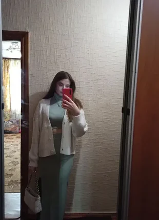 Новий теплий костюм з довгою спідницею з розрізом