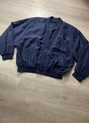 Винтажный шелковый бомбер куртка manhattan club silk ralph lauren