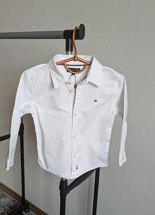 Сорочка нова святкова 92 tommy hilfiger біла комірець нарядна довгий рукав