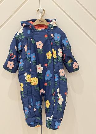 Зимовий комбінезон для дівчаток marks spencer синій з квітковим принтом 68р