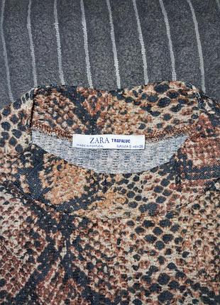 Лонгслів жіночий zara розмір s зміїний принт 4