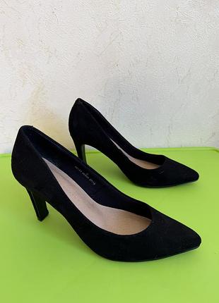 Чорні замшеві туфлі човники m&s collection insolia / розмір 36 (uk 3)