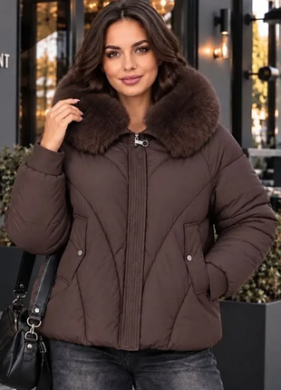 Зимняя куртка женская из плащевки с эко пухом l, xl, 2xl, 3xl, 4xl 3 цвета rin4950-764vве