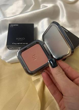 Стійкі пудрові рум'яна для обличчя kiko milano unlimited blush 06 brick