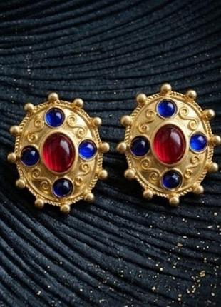 Изысканные серьги с маркировкой в стиле геральдика, мальтийский крест