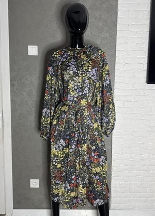 Сукня у квітковий принт з обʼємними рукавами marks&spencer, xl