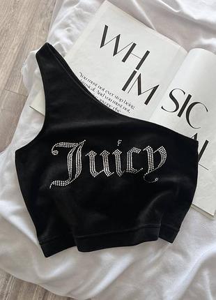 Топ жіночий juicy couture велюровий чорний y2k dollskill