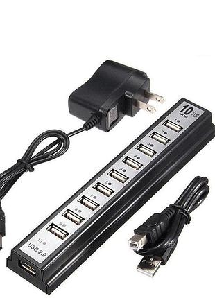Мультифункциональный usb-хаб 10 в 1 / разветвитель usb hub 10 портов 220v