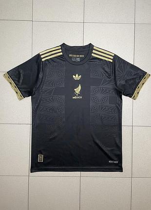 Чоловіча футболка adidas mexico de oro адідас мексика чорна з золотим технологія heat.rdy розмір l спортивна оригінальна футбольна джерсі тренувальна