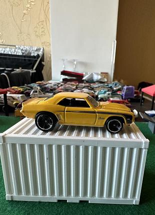 Колекційна моделька hot wheels '69 copo camaro, жовтий