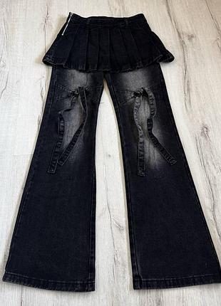 Жіночі джинси dollskill готичні кльош чорні y2k
