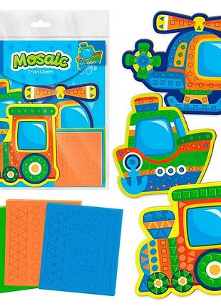 Набір для творчості "м`яка мозаїка. транспорт" vt4511-10 (укр) (24) "vladi toys"
