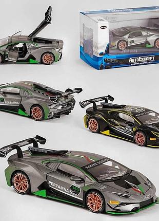 Машинка тк - 4110 (32) "авто експерт", 2 кольори, металопластик, 1:32, світло, звук, інерція, відчиняються двері, багажник, капот,