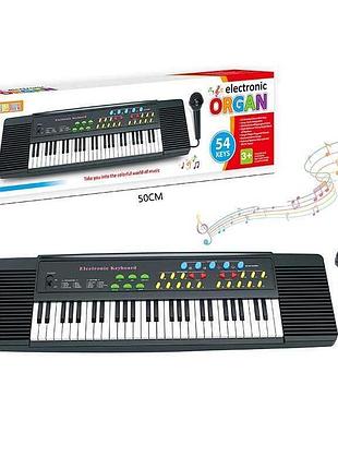 Синтезатор r 690 (36) 54 клавіші, демо мелодії, 8 тембрів, 8 ритмів, запис/відтворення мелодій, звук барабанів/тарілок, мікрофон,