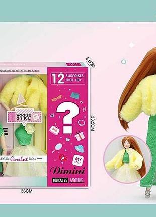 Лялька dmn 02 f (36/2) висота 30 см, зйомне взуття, одяг, 12 аксесуарів, в коробці