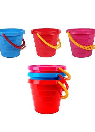 Ведро мал. "ребро" 0472 (90) "technok toys" 4 цвета, объем 1л, 13см