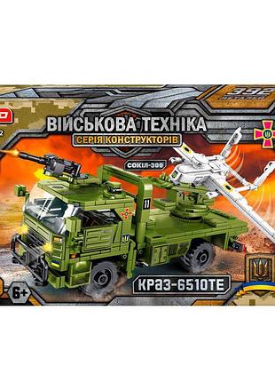 Конструктор "військова техніка" 12052 (18/2) "teko", 392 деталі, “краз-6510те” та “сокіл-300”, в коробці