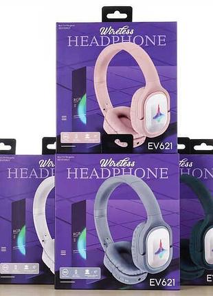 Навушники c 55257 (60) bluetooth, вбудований акумулятор, підсвічування, aux роз’єм, в коробці