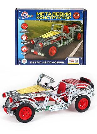 Конструктор металл "ретро машина" 4821 (10) "technok toys" 284 детали, в коробке