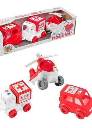 Набір машинок "kids cars" 39549 (32) "tigres", "швидка допомога", в коробці
