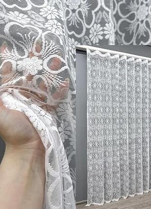 Тюль у вітальню, спальню жакард, колекція elunaria. колір білий