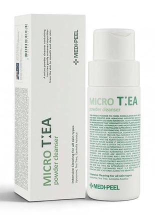 Ензимна пудра для вмивання з чайним деревом medi-peel micro tea powder cleanser, 70 г