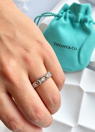 Женская кольца с фианитами в стиле tiffany, нержавеющая сталь