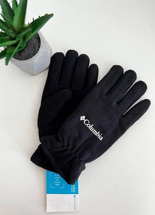 Варежки флисовые унисекс columbia base black - черный