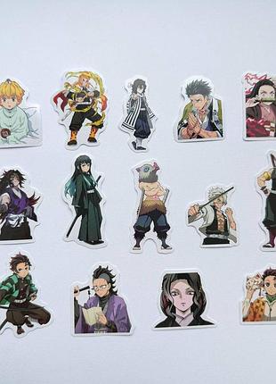 Наклейки стикерпак по аниме клинок, рассекающий демонов demon slayer kimetsu no yaiba наклейки 14 шт