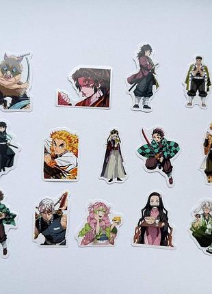 Наклейки стикерпак по аниме клинок, рассекающий демонов demon slayer kimetsu no yaiba наклейки 14 шт
