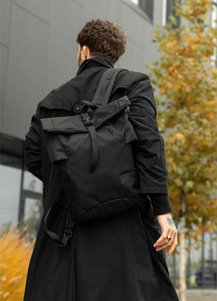 Чоловічий рюкзак ролл sambag rolltop чорний тканевий