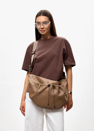 Женская сумка sambag hobo cloud кофейная