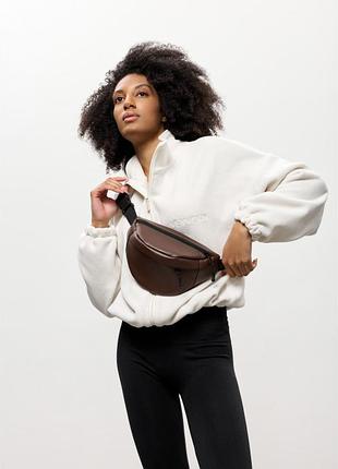 Женская сумка на пояс бананка sambag urban one коричневый