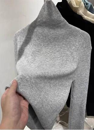 Жіночий базовий теплий гольф-сорочок з утепленням сірий, 2xl-3xl