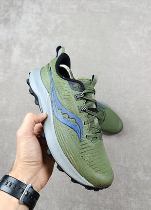 Трейлнвыеиькговые кроссовки saucony peregrine 13 glade/blk
