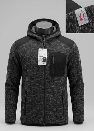 Мужская спортивная флисовая кофта kübler workwear weather.  
модель: weather (артикул: 14413335-9799). размер: l.  (неместянка)