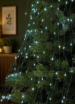 Гирлянда конский хвост 600 led 20 нитей 3 м зеленая, белый garlandopro 1733015gw