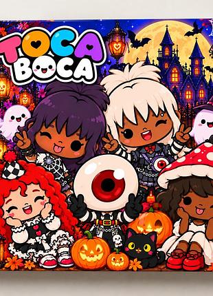 🎃мега дитячий альбом на липучках «геловін у стилі toca boca» 👻