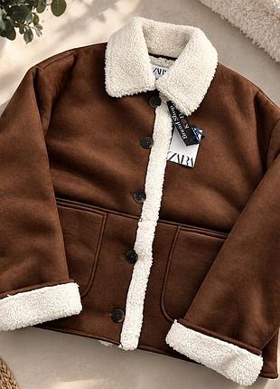 Трендова дублянка від zara у шоколадному кольорі