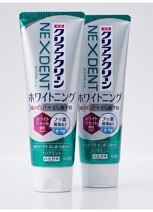 Зубная паста отбеливающая nexdent kao clear clean с ароматом зеленой мяты, 120 г, япония