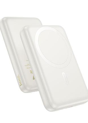 Зовнішній акумулятор hoco j141 grace pd20w magnetic power bank(10000mah) milky white