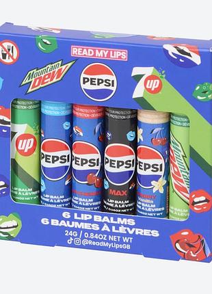 Бальзами для губ pepsi, набір 6 шт. з різними ароматами