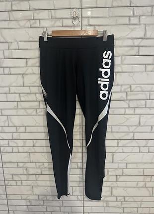 Жіночі спортивні лосини легінси adidas climacool з великим логотипом та сіткою size l