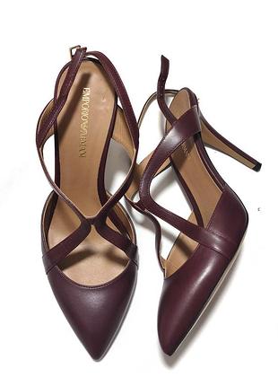 Emporio armani кожаные туфли  босоножки слингбеки /0000h/