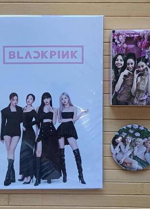 Набор black pink блэк пинк фотобук + ломо карты + значок 23752